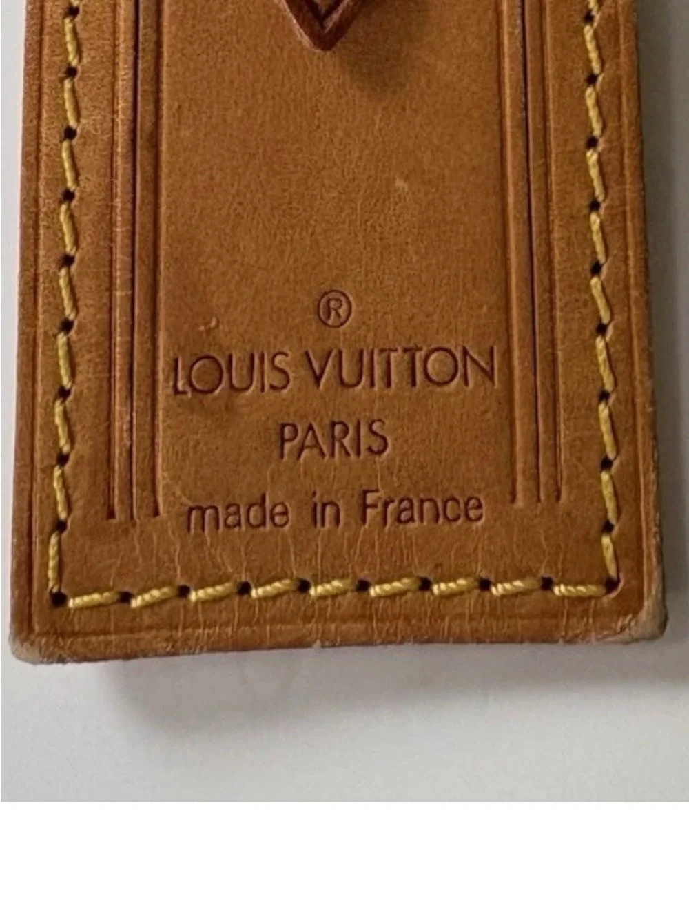 Louis Vuitton Authentic Vachetta Leather Luggage Tag and Poignet Set